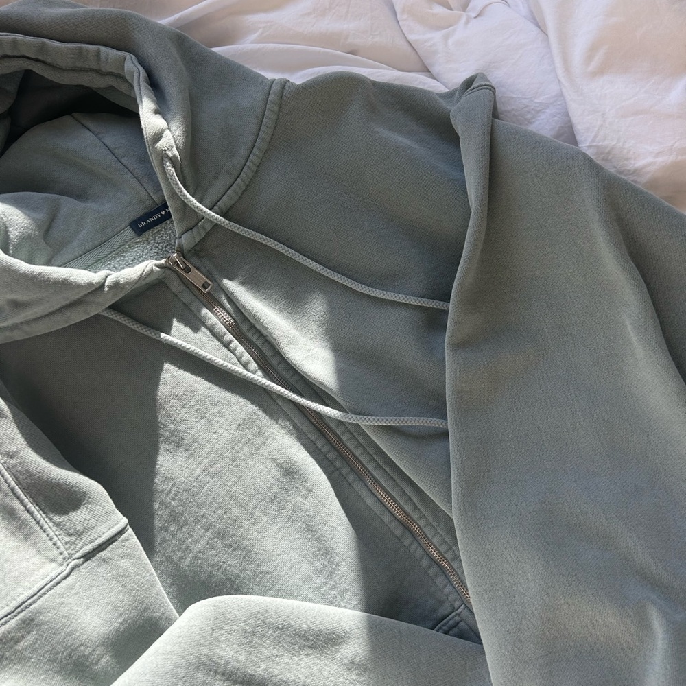brandy melville deep sage zip up